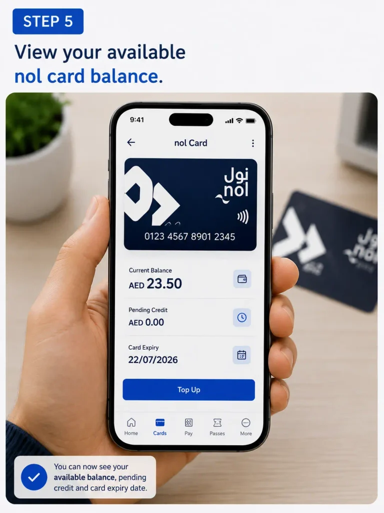 View nol card balance, pending credit and expiry date in nol Pay