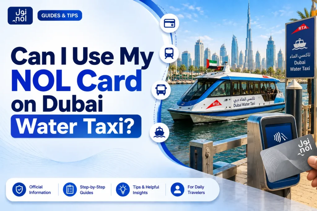 nol card on Dubai Water Taxi